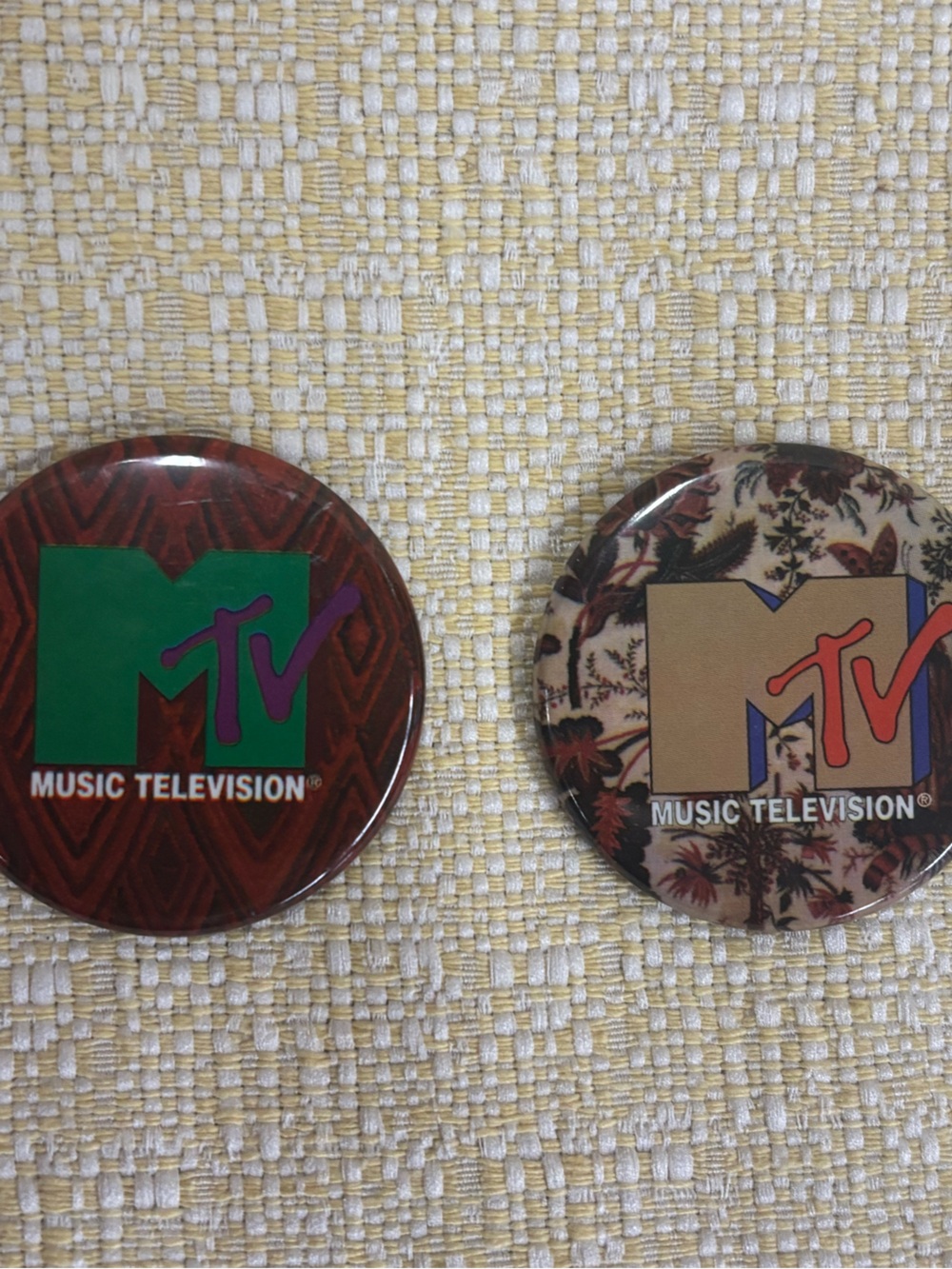 MTV Green and Tan Logo Pin Set